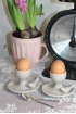 Keramický stojan na vajíčka - šedý